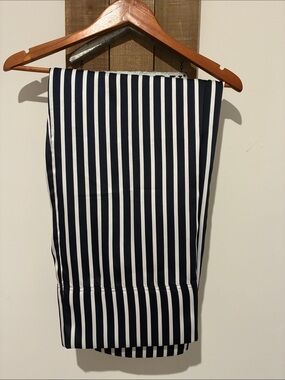J. Crew Navy and White Vertical Stripe Pants